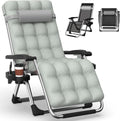Oswerpon Zero Gravity Chair with Removable Cushion and Cup Holder,Folding Recliner Lounge Chair for Indoor and Outdoor,440 LBS Capacity (Gray)