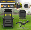 Oswerpon XL Heated Massage Zero Gravity Chair, 29" Extra Wide Recline Chair w/Upgraded Lock and Wider Cup Holder, Camping Lawn Chair for Patio Outdoor Office (Fossil Gray)