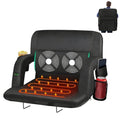 Oswerpon 23" Wide Heated Massage Stadium Seats for Bleachers with Back Support, Portable Stadium Chair with Armrest, for Outdoor（Without Battery)