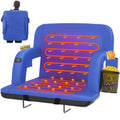 Oswerpon 25in Heated Stadium Seats for Bleachers with Back Support,3 Level Heat,6 Reclining Positions, Stadium Chairs for Outdoor Events(No Battery),Blue