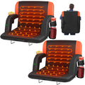 Oswerpon 2PCS 23in Heated Stadium Seats for Bleachers with Back Support,3 Level Heat,6 Reclining Positions, Stadium Chairs for Outdoor Events(No Battery)