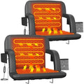 Oswerpon 2pcs 25in Heated Stadium Seat for Bleachers with Back Support,USB 3-Level Heating,5 Storage Pockets,for Outdoor Games,Camping,and Bleachers,Black（Without Battery）