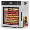 Oswerpon 400W Food Dehydrator with 10 Stainless Steel Trays, Jerky Maker Machine with Dual Fans, 85°F–195°F Adjustable Temperature, 48H Timer