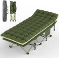 Oswerpon 75x28'' XL Folding Camping Cot with Mattress,500LBS Heavy Duty Sleeping Cots, for Camping, Hiking, Travel, Office Break,Green