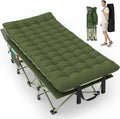 Oswerpon 79x32'' XXL Folding Camping Cot with Mattress,900LBS Heavy Duty Sleeping Cots, for Camping, Hiking, Travel, Office Break,Green