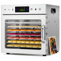 Oswerpon 8-Tray Food Dehydrator, 400W Stainless Steel Food Dryer with Digital Temperature & Timer Control, Dual Fans, Jerky Maker for Fruit, Vegetables & Herbs, 2 Mesh Screens & Fruit Roll Tray