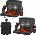 Oswerpon 2PCS 21" Wide Heated Massage Stadium Seats for Bleachers with Back Support, Portable Stadium Chair with Armrest, for Outdoor（Without Battery)