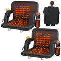 Oswerpon 2pcs 21in Heated Stadium Seat for Bleachers with Back Support and Cushion, for Camping Games Sports(No Battery)